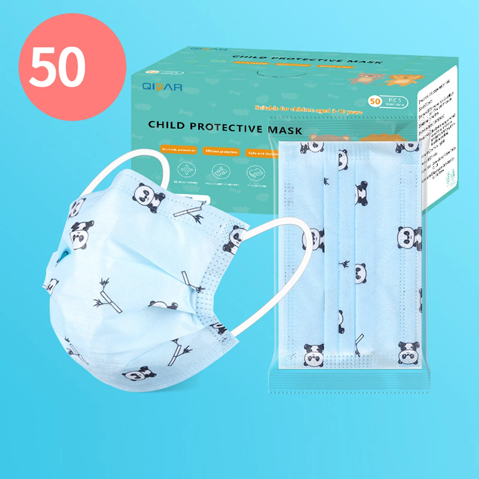 50pcs Children Disposable Mask Printed 3ply Non Woven Filters Face Mascarillas Niños Protection Breathable Masque Halloween |