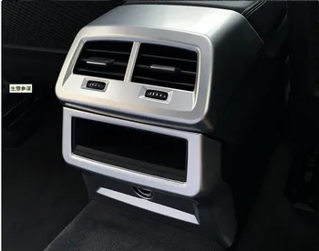 

For Audi A6 C8 2019 Car Rear Seat Vent Cigarette Lighter Panel Chrome Trim Cover Frame Sticker Interior Accessories