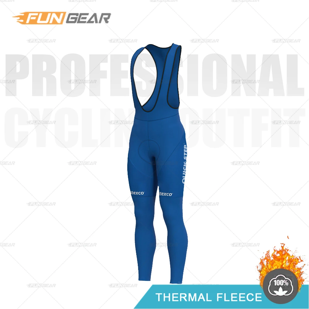 BIB PANTS QUICK STEP Pro Team Велоспорт Джерси Набор Зима с длинным рукавом Одежда для велоспорта термо флис MTB Одежда для мужчин дорожный велосипед униформа - Цвет: BIB PANTS