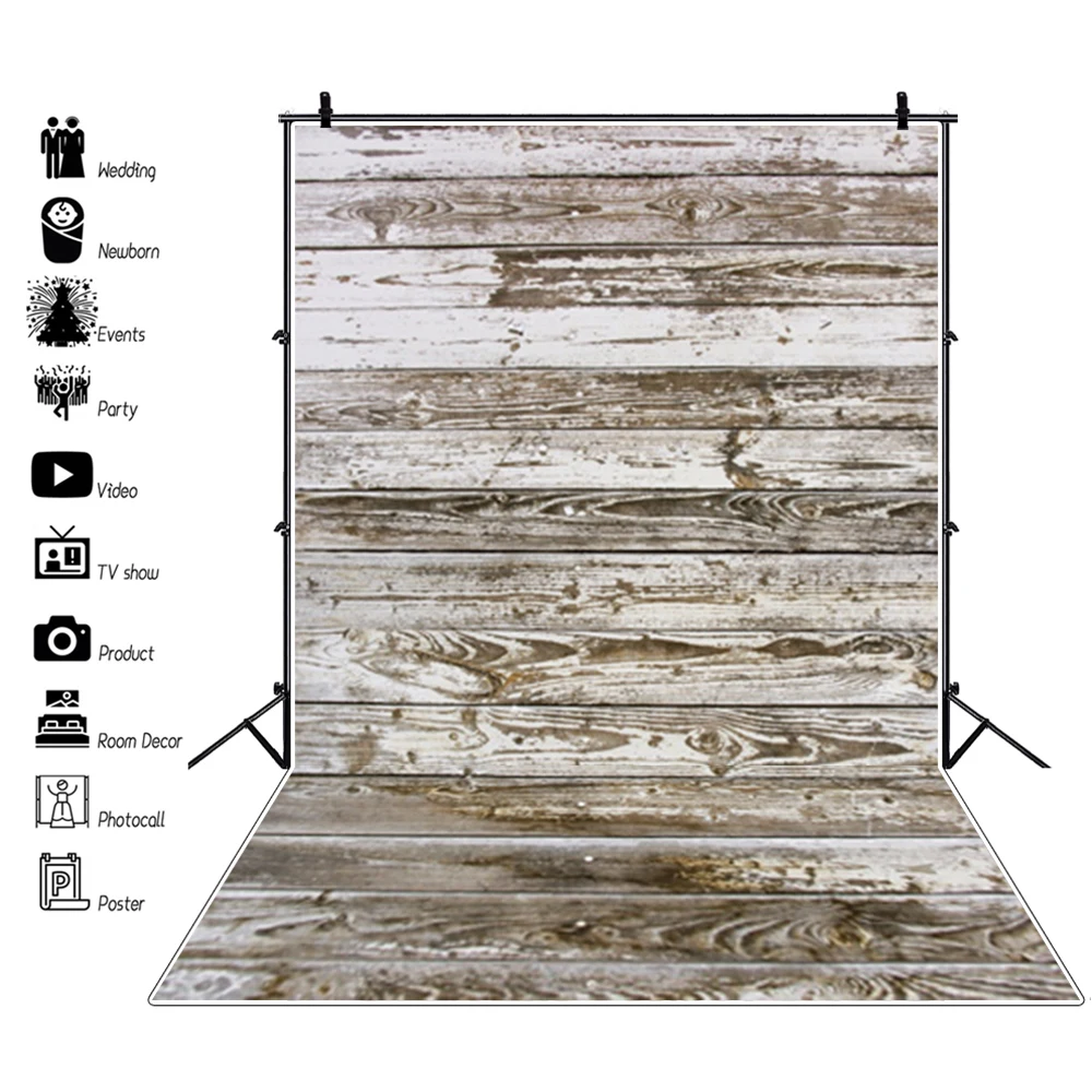 Grunge Wooden Board Photography Backdrops Vinyl Photo Backgrounds Old Planks Baby Portrait Photophone Food Doll Photocall | Электроника