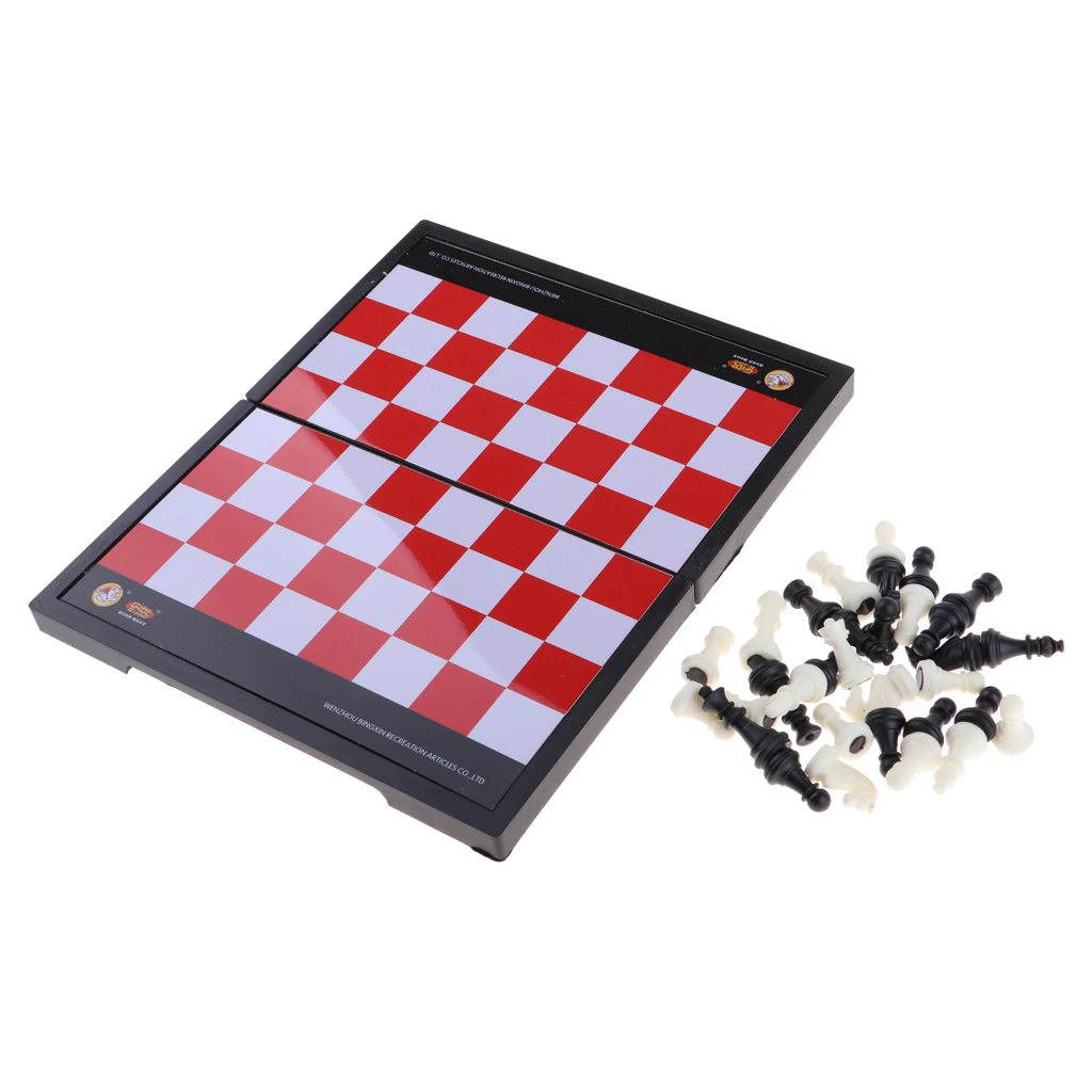 1 Set International Chess Board with Chess Pieces Toys Family Travel Games