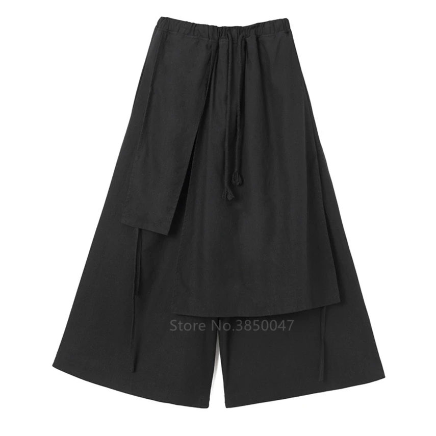 Японские шаровары мужские винтажные свободные джоггеры брюки Haori Cross Pants широкие