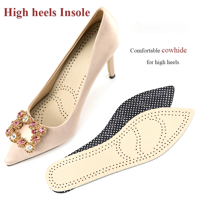 

1 Pair Women Insole Cowhide Fabric Pad Breathable Anti-slip High Heels Foot Protector Shoes Accessories