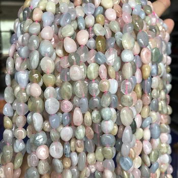 

8-10mm Irregular Natural Colorful Morganite Crystal Stone Stone Loose Spacer Beads For Jewelry Making DIY Bracelet Necklace 15"