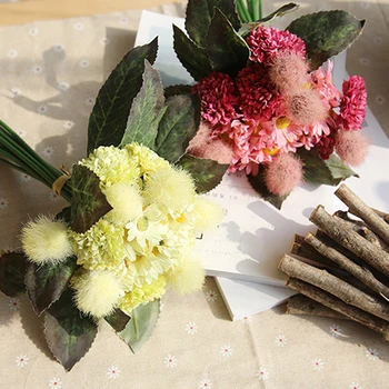 

Centerpiece Bridal Pompon Chrysanthemum Flower Bouquet Holding Flowers Home Decor Party Wedding Silk Flowers Wedding Party Decor