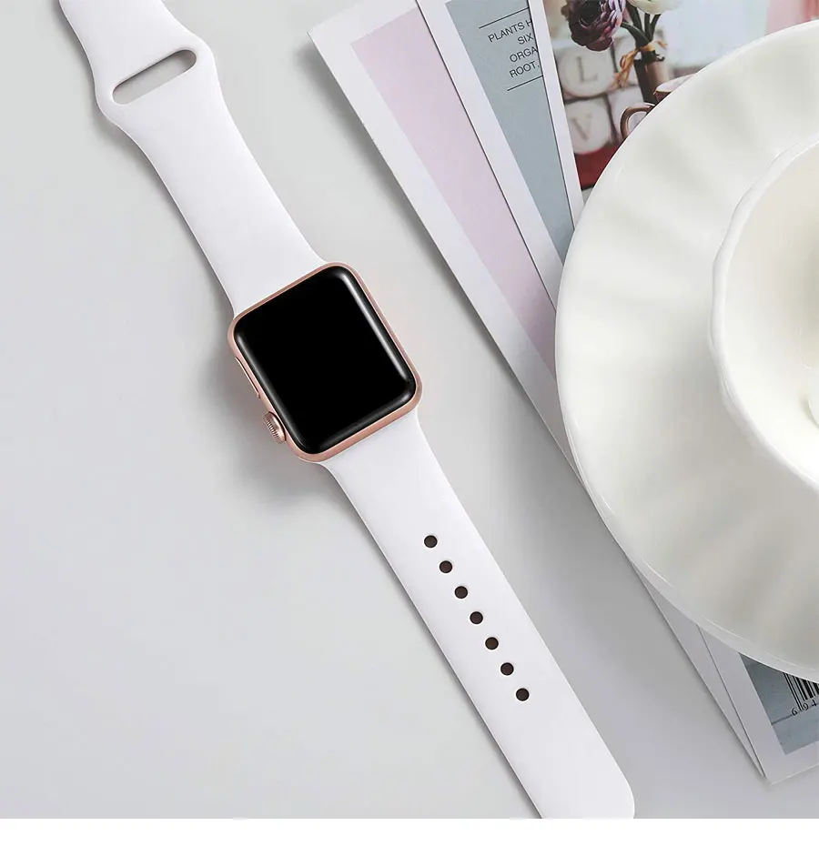 44 мм ремешок для apple watch band 42 мм Correa apple watch 4 3 2 iwatch band 38 мм 40 мм браслет силиконовые аксессуары для наручных часов 42