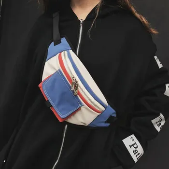 

Hip Hop Waist Pack Men Canvas Outdoor Multifunction High Capacity Chest Bag Fashion Personalized Travel Casual Waist Bag DA60YB