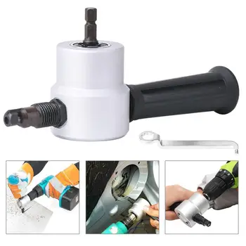 

Double Head Nibbler Cutter Metal Sheet Cutting Tool Power Drill Attachments Portable, 360 Degree Adjustable,