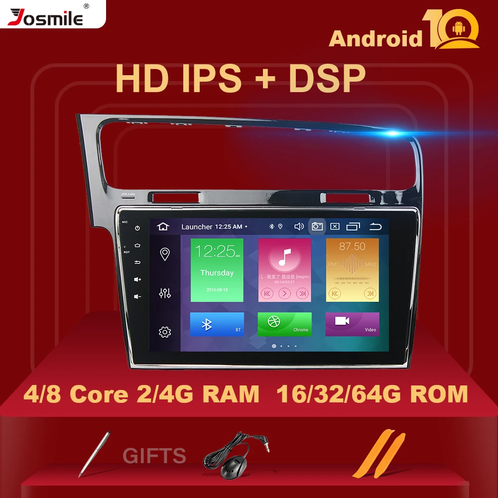 IPS DSP 1 Din Android 10 автомобильный мультимедийный плеер для Volkswagen VW Golf 7 радио 2013-2015