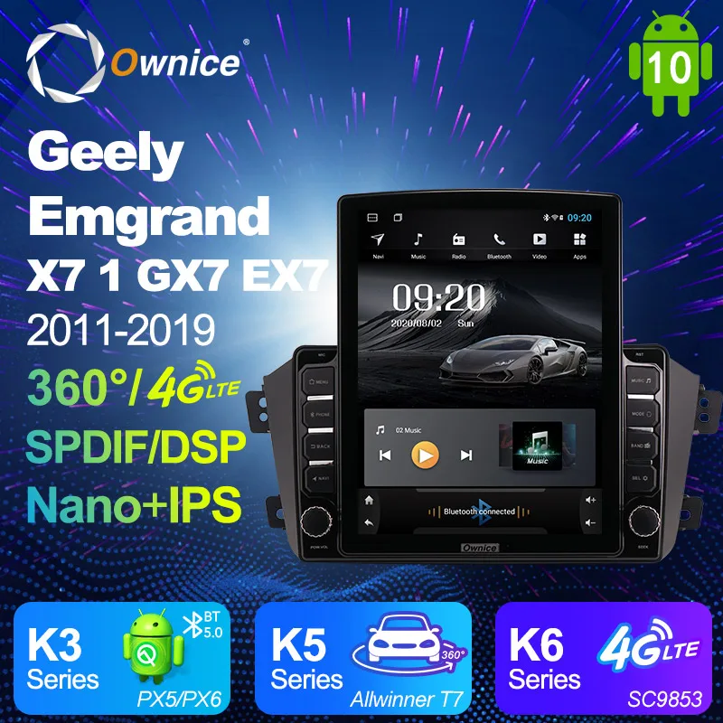 Автомобильный мультимедийный блок Ownice Android 10 0 для Geely Emgrand X7 1 GX7 EX7 2011 2019