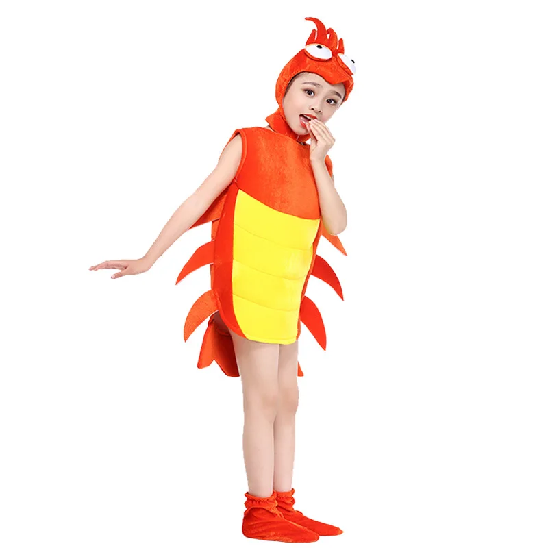 Disfraz de cangrejo amarillo para niños y adultos, traje de langosta,  animal divertido, mono de gambas, ropa de fiesta de Halloween