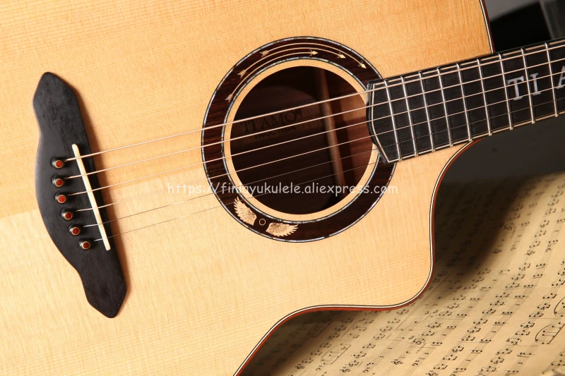 Профессиональная электрическая акустическая гитра 41 &quotСлон Гитары с елового