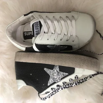 

Brand-new, MAJXGGDB, leather series, woven leather with silver stars, lovers, you can also match shoelaces