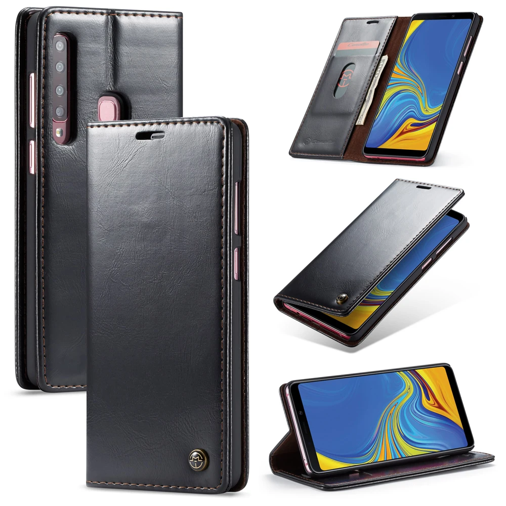 

CaseMe PU Leather Magnetic Cases For Samsung Galaxy A9 A8 A7 A6 2018 Wallet Card Holders Phone Cases For Galaxy Note 9 8