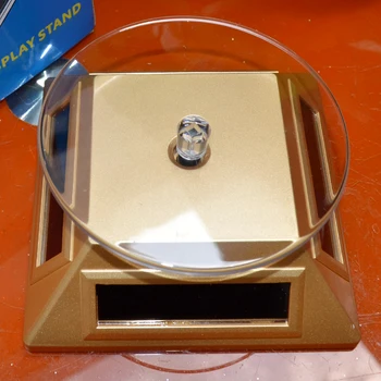 

3LED Turntable Jewelry Display Show Ring Round Low Power Rotating Color Changing Durable Stand Watch Mini Showcase
