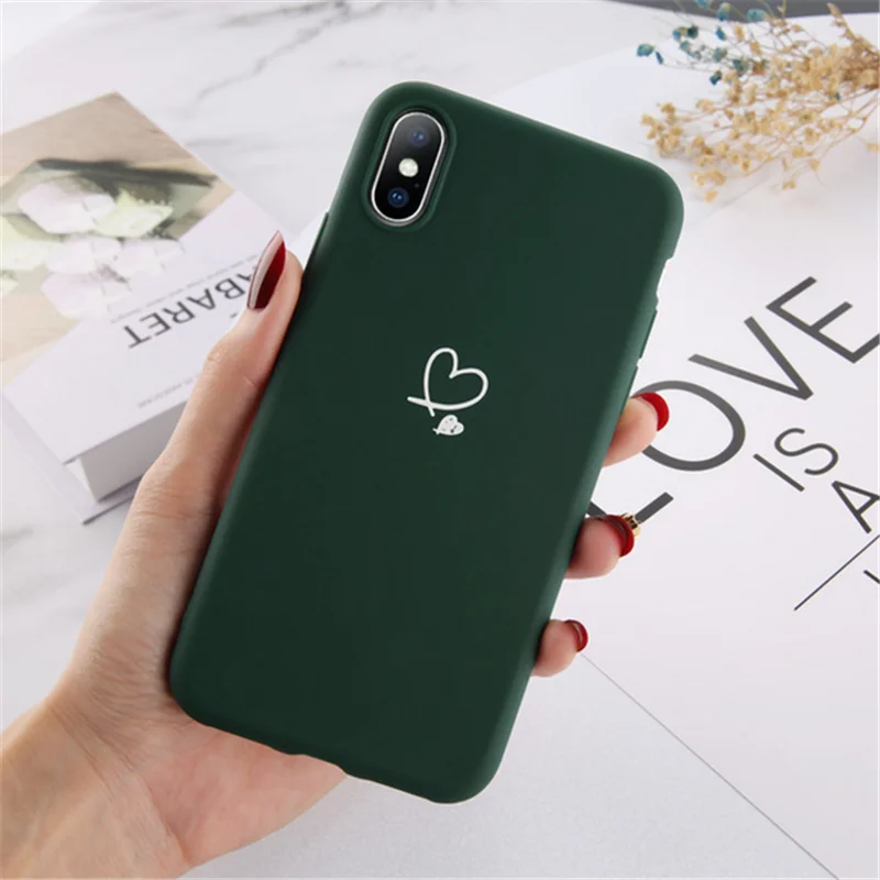SAKZNR разноцветное сердце «любовь» чехол для iPhone 6 6S 7 8 Plus 11 Pro X XR XS Max 5 5S SE карамельный цвет чехол для телефона мягкий ТПУ задняя крышка