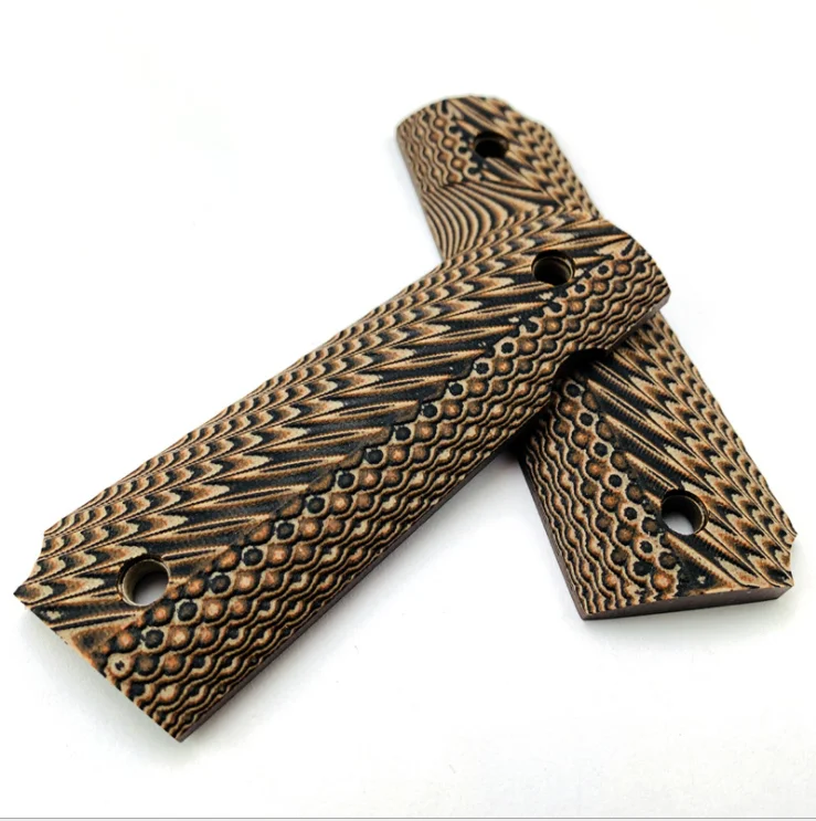 

TOtait 1 Pair Professional G10 Knife Handles Patch Textured Material DIY Scales Non-slip Blanks For 1911 Grips Handle
