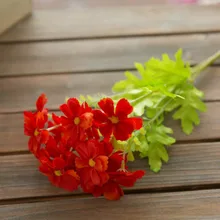 1 шт. искусственный красный букет хризантем, декоративные колья и ветровые блесны, реалистичный цветочный сад для декора дорожек