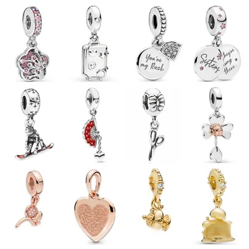 

PDD DZ 32 925 Sterling Silver Spring New Charm Pendant with DIY Bracelet Necklace Jewelry Gift Carving Suitable for Women