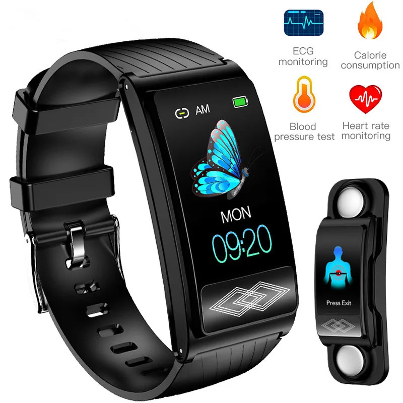 P10 Sport Smart Bracelet Blood Pressure Oxygen Heart Rate Monitor ECG Band Activity Tracker Waterproof HRV Healthy Index