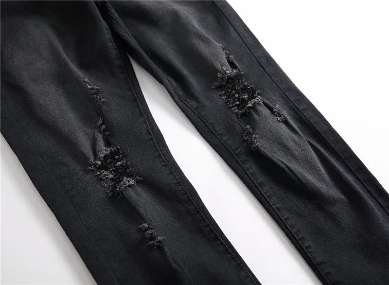 Jeans Men New Men's Black Pants Pants Men's Stretch Hole Casual Jeans Slim Fit Pants Size 28-40 42