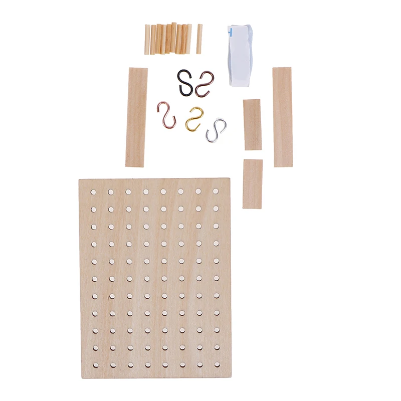 Toys Furniture-Accessories Storage-Rack Doll-House Wooden Hole-Board Children for 1:12