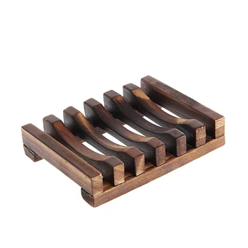 

Natural Wood Soap Dish Holder Bath Shower Plate Box Home Wash Bathroom X4YD