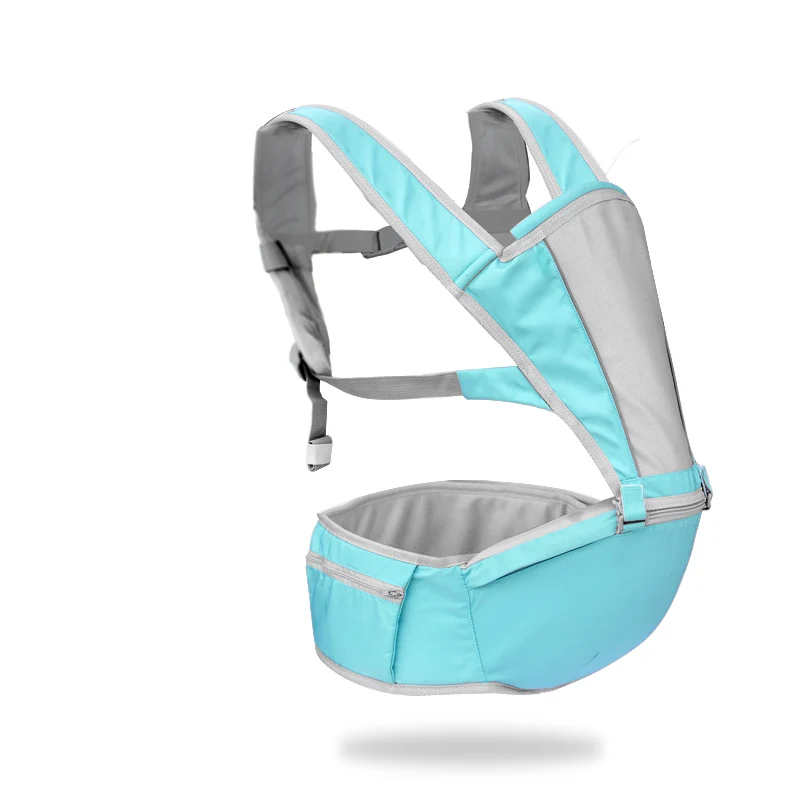 Green Carrier Ergonomic Baby Carrier Infant Baby Hipseat Carrier Front Facing Ergonomic Kangaroo Baby Wrap Sling for Baby Travel Baby stool - Цвет: Green Carrier
