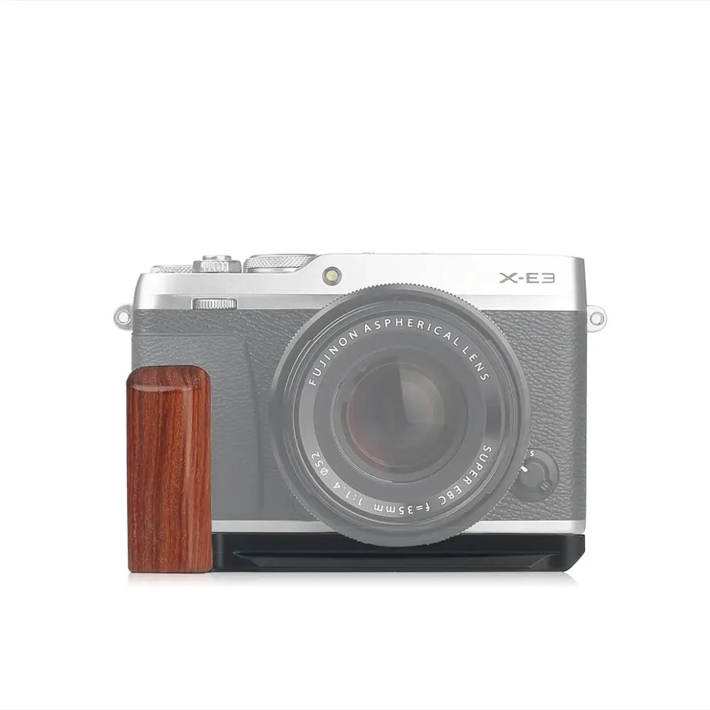 

For FUJI XE3 Fujifilm X-E3 Wooden Wood Hand Grip Plate Bracket with Alum Base Plate Bracket