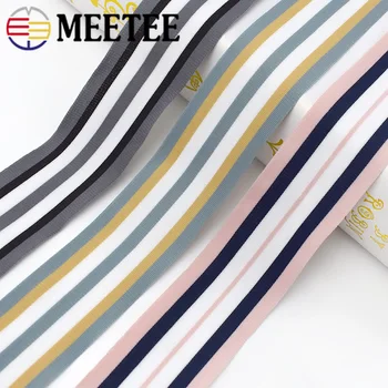

19Yards 4cm Polyester Cotton Knitted Stripe Webbing Sport Pants Lace Ribbon Band Decorative Ribbons DIY Garments Accessories