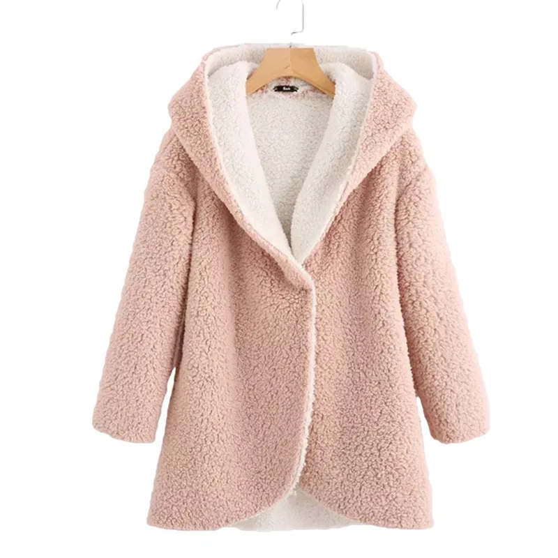 Женское пальто на флисовой подкладке 5XL зимняя куртка Толстая теплая меховая флисовая плюшевая Длинная Верхняя одежда с капюшоном модная двухцветная флисовая куртка с капюшоном