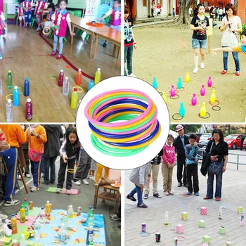 

10pcs Pool Outdoor Toy Fun Sports Colorful Toss Ring Quoits Agility Practice Plastic Speed Kids Hoop Children Games Garden
