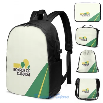 

Funny Graphic print Boards Of Canada USB Charge Backpack men School bags Women bag Travel laptop bag
