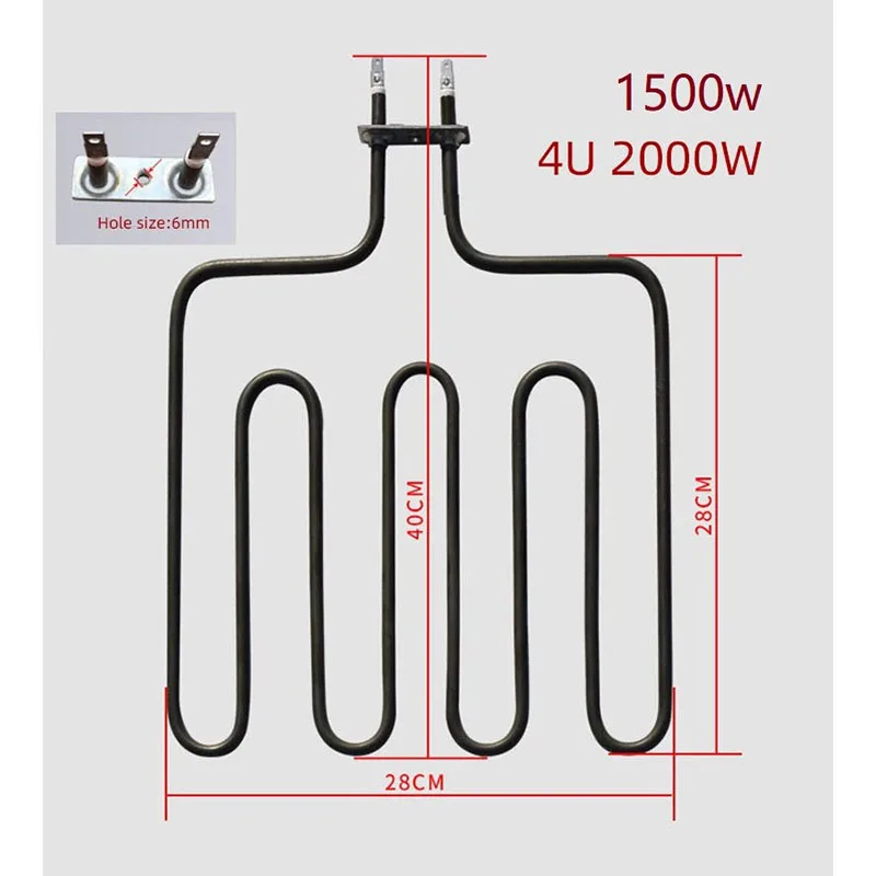 220V 1500w/2000w Electric Heating Element 304 Stainless Steel Tubular Air Baking Heater for Oven/Sauna/Stove