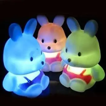 

Bright Luminous Glowing LED Room Bedside Night Light Rabbit Decor Color Gradient