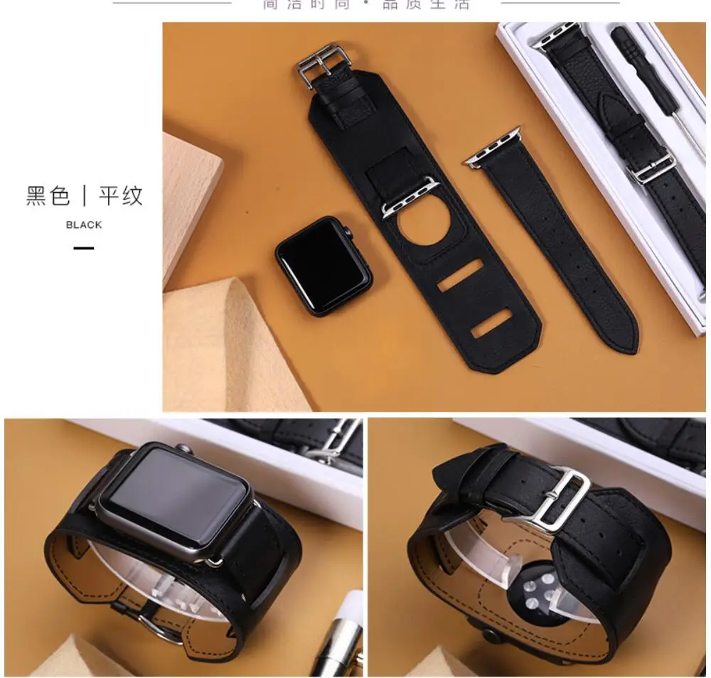 Для iwatch браслет серии 4/3/2/1 кожаный ремешок для Apple Watch манжеты Группа кожаный ремешок 42 мм 38 мм 40 мм 44 мм