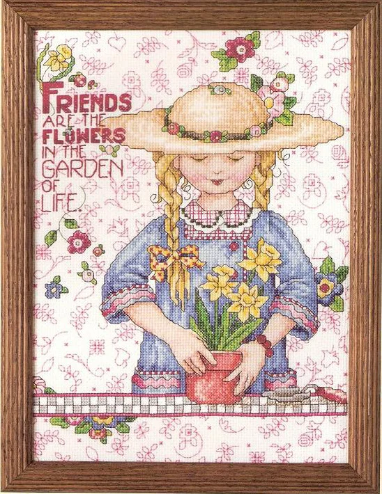 GG Friends of Magazine Blossoms Counted Cross Stitch Kit stitch RS cotton with cross Merejka | Дом и сад