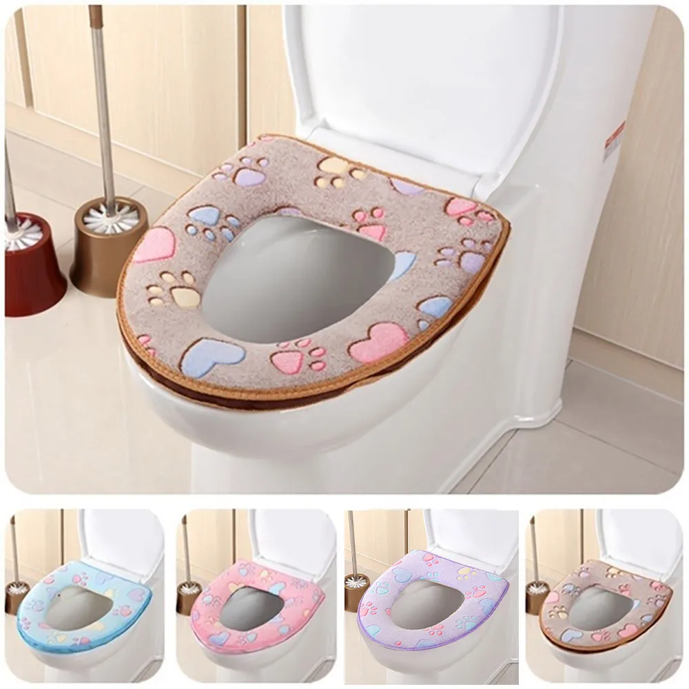 

Bathroom Warmer Toilet Seat Cloth Soft Closestool Washable Lid Top Cover Pad
