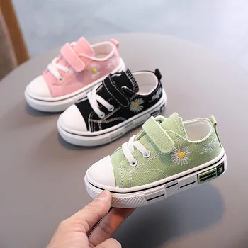

1-3 Years Baby Shoes Boys Canvas Shoes Girls Lovely Flowers Kids Casual Sneakers Child Non-slip Soft Bottom Toddler Infant Shoes