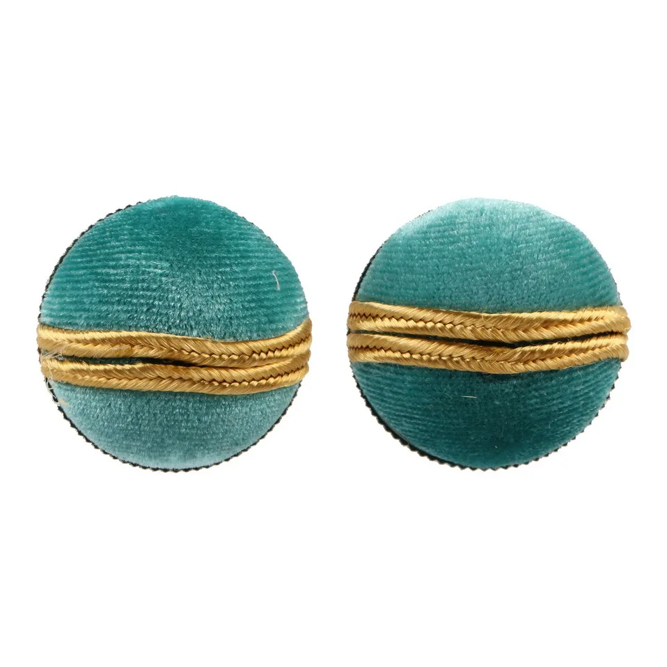 

Round Button Cotton Gold Color Rope Metal Stud Earrings for Women Florate Brand Wholesale Fashion New Statement Handmade Earring