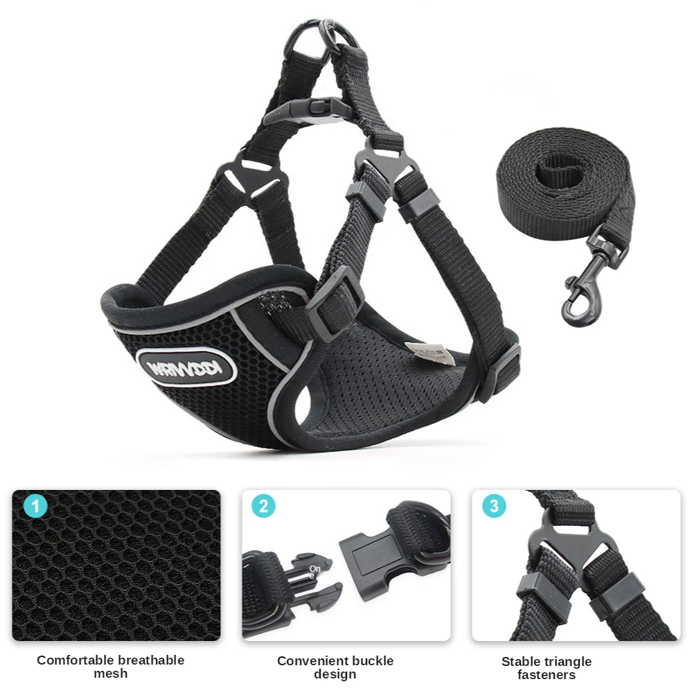 

Personalized Dog Harness NO PULL Reflective Breathable Adjustable Pet Harness For Small large Dog Harness Vest With Custom patch