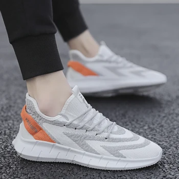 

knitting summer Mens for athletic mesh hightop male sport para solid walking sports casuales breathable mens high red High bona