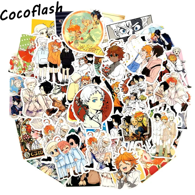 50Pcs The Promised Neverland Stickers Waterproof Decal Laptop Motorcycle Luggage Snowboard Fridge Phone Car Sticker