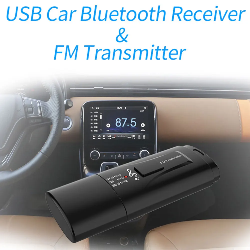 Fm-передатчик Bluetooth 5,0 передатчик Bluetooth 5,0 приемник с динамиками Автомобильный USB 3,5 мм AUX