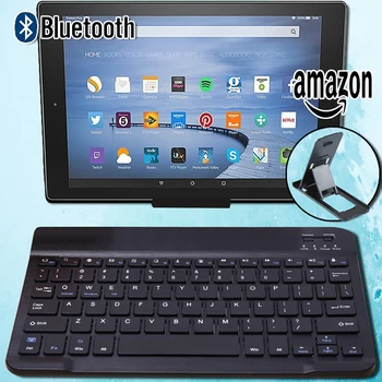 Wireless Bluetooth Keyboard for Amazon Kindle Fire HD 8.9"/Fire HD 10 2015 2017 Rechargeable Keyboard for Android Tablet Windows 1