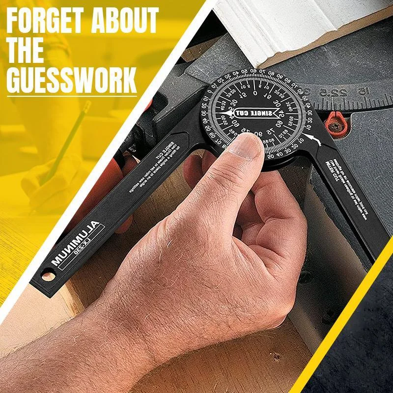 Angle Measuring Tool Aluminium Alloy Miter Saw Protractor 360&deg; Angle Finder Woodworking