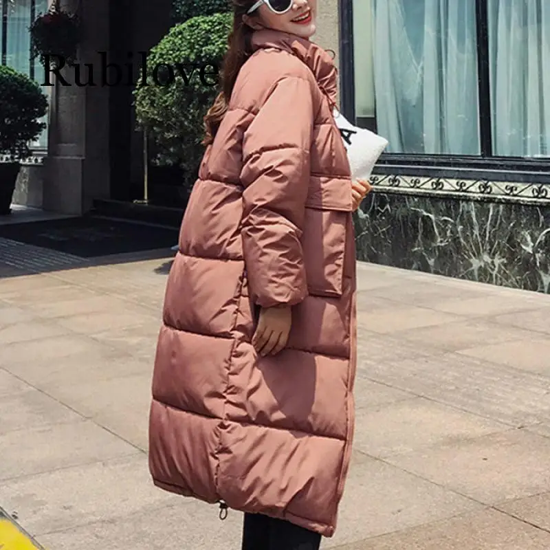 

Rubilove Fashion women 2019 New Arrival Solid Slim Long New Size For Women's Cotton Slim Down Parka With Hooded Winter Jacket