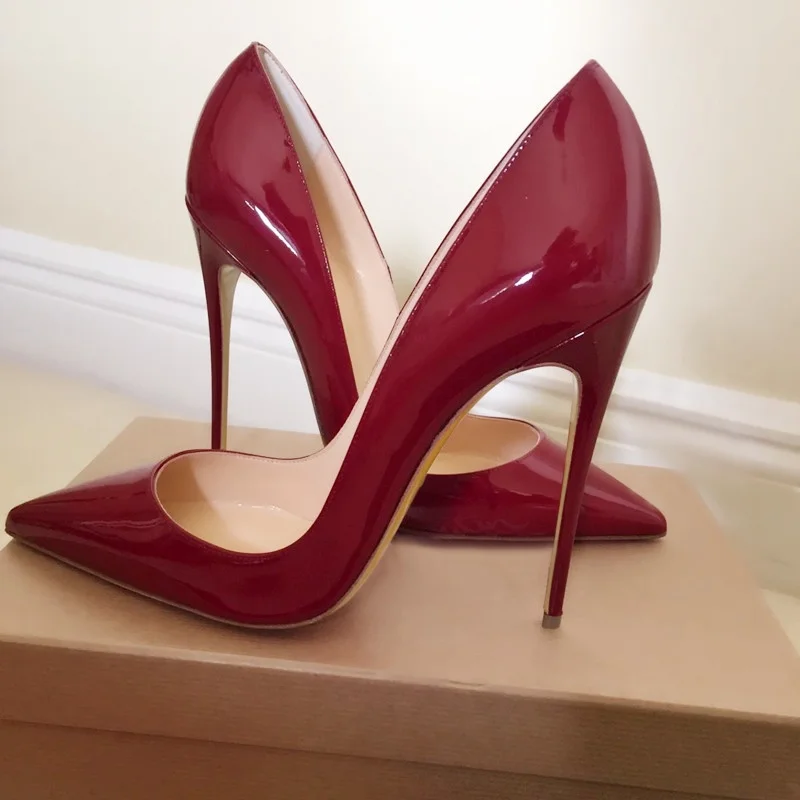 Red Patent Leather High Heel Pumps 12 10 8cm Stiletto Heel Dress Shoes