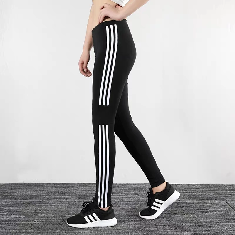 Tanie Legginsy damskie 2020 wiosna zima przyczynowe paski bawełniane wysokiej talii elastyczne Skinny legginsy dla kobiet spodnie legginsy moda S XL