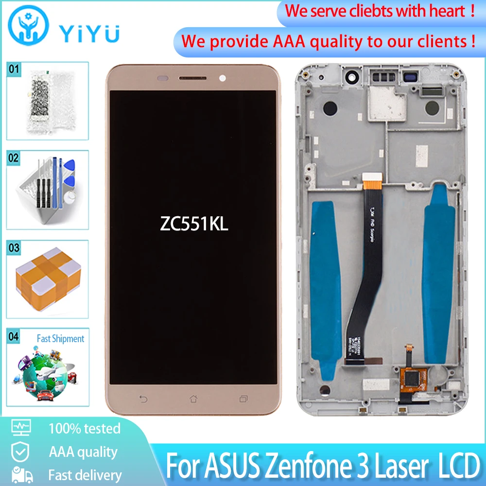 Жк-экран 5 дюйма AAA для ASUS Zenfone 3 Laser ZC551KL жк-дисплей с сенсорным экраном и